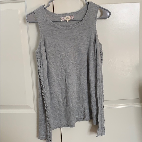 Cold Shoulder Grey Top - Picture 1 of 3